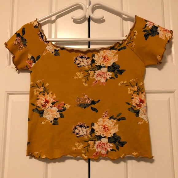 Mustard Floral Crop Top 🌼 - Picture 5 of 6